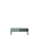 Couchtisch >BRETANIA< 2 Faächer, 2 Schubladen, in Salbei - 109,8x39x62,6cm (BxHxT)