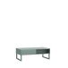 Couchtisch >BRETANIA< 2 Faächer, 2 Schubladen, in Salbei - 109,8x39x62,6cm (BxHxT)