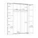Dreh-/Schwebetürenschrank >NARAGO< 10 Böden, 2 Stangen, in Weiss - 270,3x210,5x61,2cm (BxHxT)