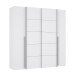 Dreh-/Schwebetürenschrank >NARAGO< 10 Böden, 2 Stangen, in Weiss - 270,3x210,5x61,2cm (BxHxT)
