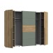 Dreh-/Schwebetürenschrank >NARAGO< 10 Böden, 2 Stangen, Salbei / Eiche Dekor - 270,3x210,5x61,2cm (BxHxT)