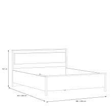 Komplettschlafzimmer >HIGH ROCK< Doppelbett, Kleiderschrnak, 2 Nachtkommoden, Secret grey / Schwarz