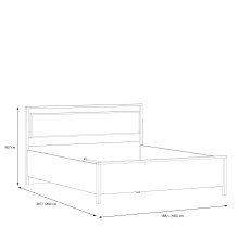 Komplettschlafzimmer >HIGH ROCK< Doppelbett, Kleiderschrnak, 2 Nachtkommoden, Secret grey / Schwarz