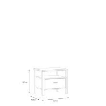 Komplettschlafzimmer >HIGH ROCK< Doppelbett, Kleiderschrnak, 2 Nachtkommoden, Secret grey / Schwarz