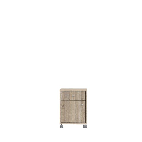 Rollcontainer >Tempra 2< Schublade, Tür, Sonoma Eiche - 38,6x54,1x42cm (BxHxT)