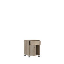 Rollcontainer >Tempra 2< Schublade, Tür, Sonoma Eiche - 38,6x54,1x42cm (BxHxT)