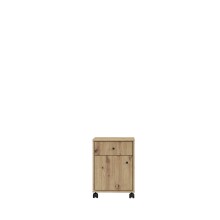 Rollcontainer >Tempra 2< Schublade, Tür, Artisan Eiche Dekor - 38,6x54,2x42cm (BxHxT)