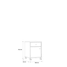 Rollcontainer >Tempra 2< Schublade, Tür, Artisan Eiche Dekor - 38,6x54,2x42cm (BxHxT)