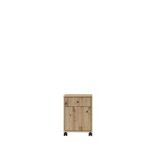 Rollcontainer >Tempra 2< Schublade, Tür, Artisan Eiche Dekor - 38,6x54,2x42cm (BxHxT)