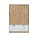 Kleiderschrank >ENZO< 4 Schubladen, 1 Stange, Eiche Dekor / Artik Weiß - 140x200x60 (BxHxT)