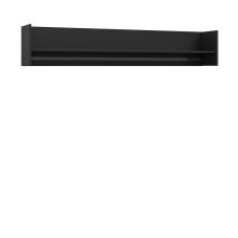 Wandregal >TEZAUR< in Schwarz matt - 160x30x25,5cm (BxHxT)