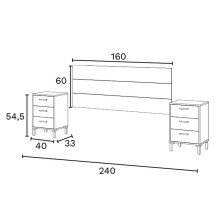 Schlafzimmer-Set >ENZO< (6-teilig) Nodi Eiche / Artik Weiß, Bett, Nachtkonsolen, Kommode, Schrank