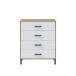 Schlafzimmer-Set >ENZO< (6-teilig) Nodi Eiche / Artik Weiß, Bett, Nachtkonsolen, Kommode, Schrank