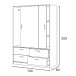 Schlafzimmer-Set >ENZO< (6-teilig) Nodi Eiche / Artik Weiß, Bett, Nachtkonsolen, Kommode, Schrank