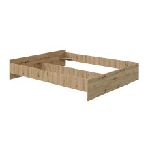 Bett-Set >ENZO< (4-teilig) in Nodi Eiche Dekor / weiss - 246x60x206 (BxHxT)