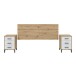 Bett-Set >ENZO< (4-teilig) in Nodi Eiche Dekor / weiss - 246x60x206 (BxHxT)
