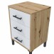 Bett-Set >ENZO< (4-teilig) in Nodi Eiche Dekor / weiss - 246x60x206 (BxHxT)
