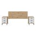 Bett-Set >ENZO< (4-teilig) in Nodi Eiche Dekor / weiss - 246x60x206 (BxHxT)
