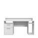 Schreibtisch >TEZAUR<  LED-Beleuchtung, Ablage, Fächer, in Weiss - 160x91x72cm (BxHxT)