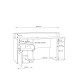 Schreibtisch >TEZAUR<  LED-Beleuchtung, Ablage, Fächer, in Weiss - 160x91x72cm (BxHxT)