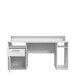 Schreibtisch >TEZAUR<  LED-Beleuchtung, Ablage, Fächer, in Weiss - 160x91x72cm (BxHxT)