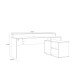 Eckschreibtisch >TEZAUR<  LED-Beleuchtung, Ablage, Weiss / Schwarz - 200x91,1x125,4cm (BxHxT)