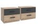 Bettanlage >Budapest< Liegefl. 180x200cm, Viking-oak-Dekor / Graphit 293x81x210cm (BxHxT)