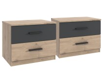 Bettanlage >Budapest< Liegefl. 160x200cm, Viking-oak-Dekor / Graphit - 273x81x210cm (BxHxT)