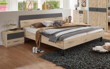 Bettanlage >Budapest< Liegefl. 160x200cm, Viking-oak-Dekor / Graphit - 273x81x210cm (BxHxT)
