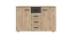Kombikommode >Budapest< 2 Türen, 4 Schübe, Viking-oak-Dekor / Graphit - 130x83x41cm (B/H/T)
