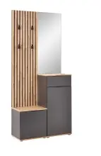 Kompaktgarderobe >Simple< anthrazit / Eiche Artisan...