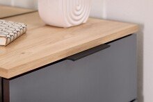 Kompaktgarderobe >Simple< anthrazit / Eiche Artisan - 88x195x35cm (BxHxT)