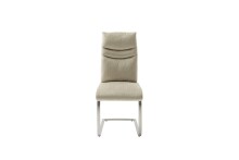 Freischwinger >GIBARA< (2er-Set) mit Griff, Edelstahl, Bezug creme - 46x105x62 (BxHxT)