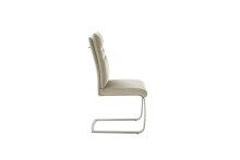 Freischwinger >GIBARA< (2er-Set) mit Griff, Edelstahl, Bezug creme - 46x105x62 (BxHxT)