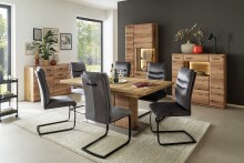 Freischwinger >GIBARA< (2er-Set) mit Griff, Bezug anthrazit - 46x105x62 (BxHxT)