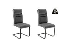 Freischwinger >GIBARA< (2er-Set) mit Griff, Bezug anthrazit - 46x105x62 (BxHxT)