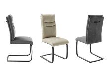 Freischwinger >GIBARA< (2er-Set) mit Griff, Bezug anthrazit - 46x105x62 (BxHxT)