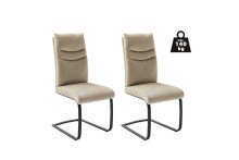 Freischwinger >GIBARA< (2er-Set) mit Griff, Bezug creme - 46x105x62 (BxHxT)
