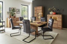 Freischwinger >GIBARA< (2er-Set) mit Griff, Bezug creme - 46x105x62 (BxHxT)