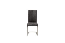 Freischwinger >HUDSON< (4er-Set) mit Griff, Edelstahl, Bezug anthrazit - 43x103x60 (BxHxT)