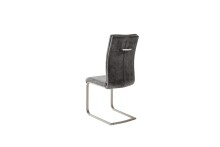Freischwinger >HUDSON< (4er-Set) mit Griff, Edelstahl, Bezug anthrazit - 43x103x60 (BxHxT)