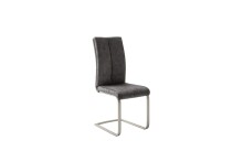 Freischwinger >HUDSON< (4er-Set) mit Griff, Edelstahl, Bezug anthrazit - 43x103x60 (BxHxT)