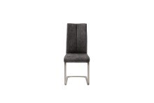 Freischwinger >HUDSON< (4er-Set) mit Griff, Edelstahl, Bezug anthrazit - 43x103x60 (BxHxT)