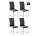 Freischwinger >HUDSON< (4er-Set) mit Griff, Edelstahl, Bezug anthrazit - 43x103x60 (BxHxT)