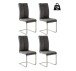 Freischwinger >HUDSON< (4er-Set) mit Griff, Edelstahl, Bezug anthrazit - 43x103x60 (BxHxT)
