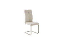 Freischwinger >HUDSON< (4er-Set) mit Griff, Edelstahl, Bezug creme - 43x103x60 (BxHxT)