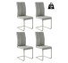 Freischwinger >HUDSON< (4er-Set) mit Griff, Edelstahl, Bezug grau - 43x103x60 (BxHxT)