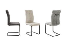Freischwinger >HUDSON< (4er-Set) mit Griff, Bezug anthrazit - 43x103x60 (BxHxT)