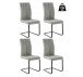 Freischwinger >HUDSON< (4er-Set) mit Griff, Bezug grau - 43x103x60 (BxHxT)