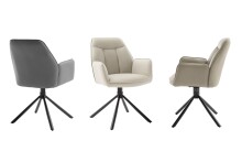 Armlehnstuhl >RAFAELA< (2er-Set) drehbar, Bezug cappuccino - 62x89x64 (BxHxT)